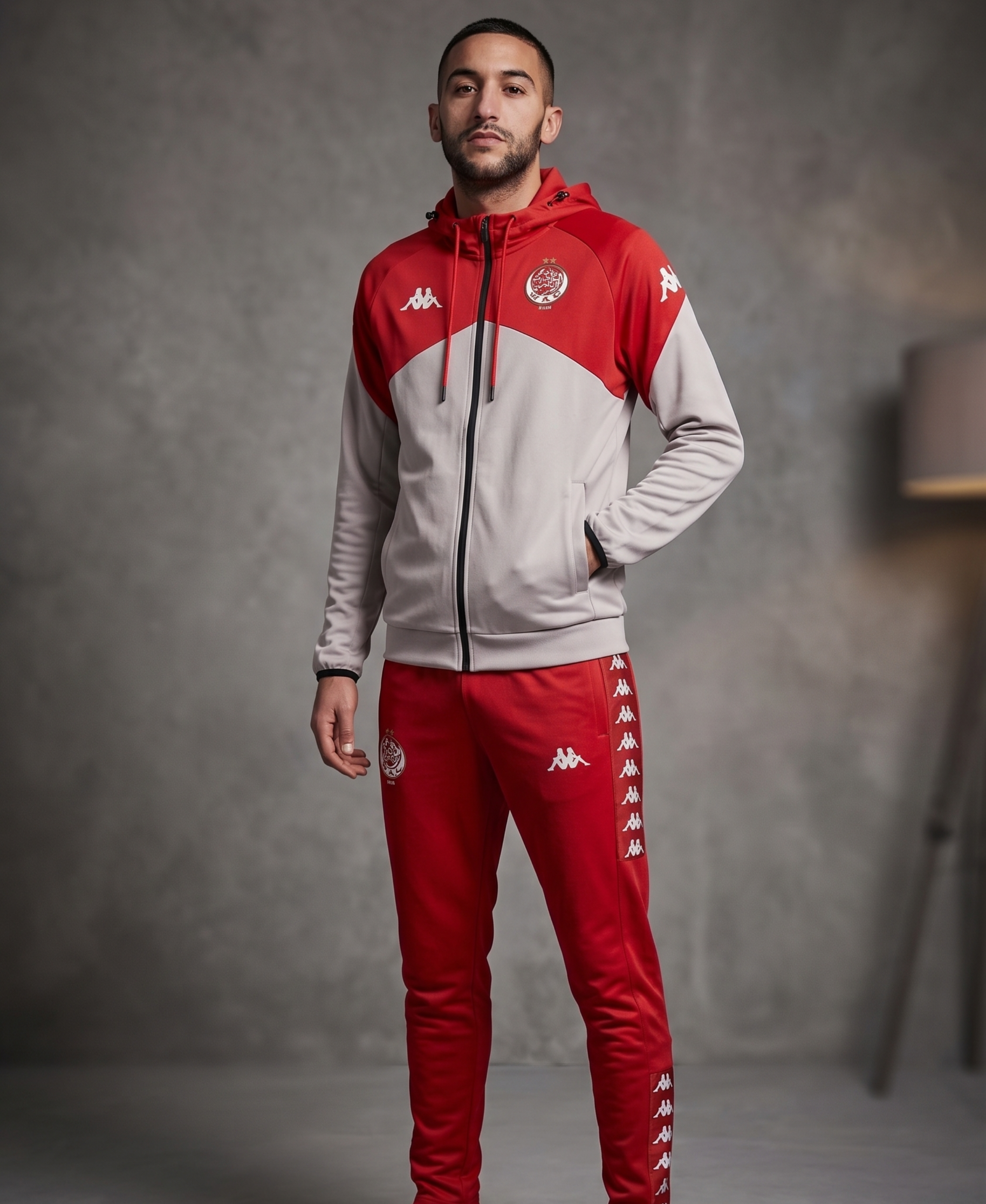 Wydad Athletic Club Veste+Pantalon 2025-2026 Beige et Rouge